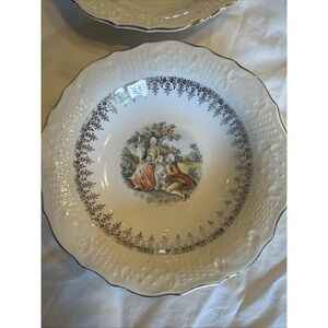 Vtg 4 Vogue Dinnerware‎ Washington Colonial USA Canonsburg 22K Gold Bowls